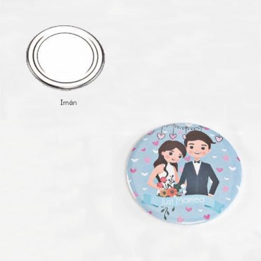 Chapas de imán Just Married