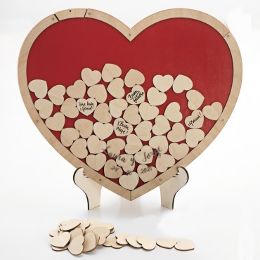 Corazon de deseos de madera