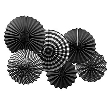 Set de 6 Abanicos Negros
