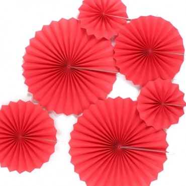 Set de 6 Abanicos Rosa